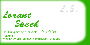 lorant speck business card